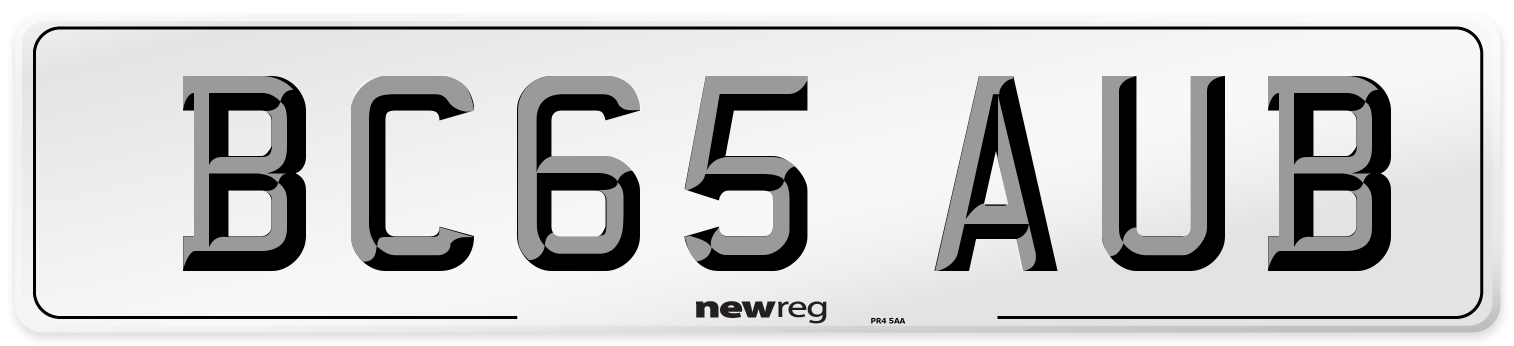 BC65 AUB Number Plate from New Reg